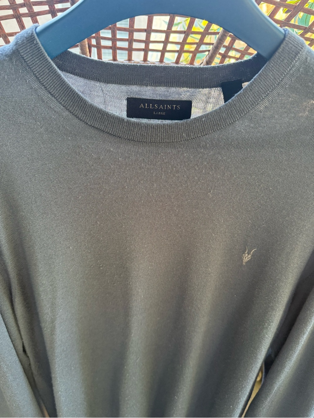 AllSaints Men's Long Sleeve Crewneck Shirt - slate blue - Picture 2 of 8